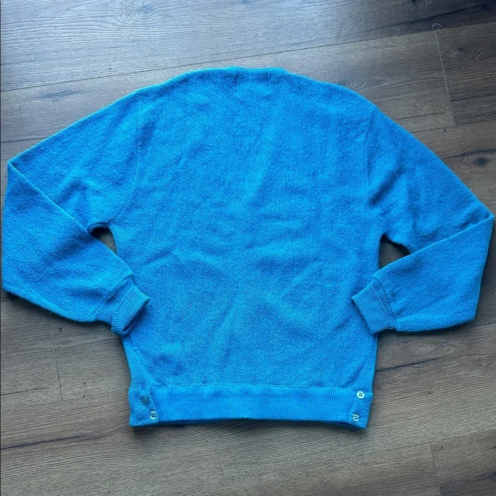Pebble Beach Alpaca Vintage Men's Blue V-Neck Sweater ! Medium